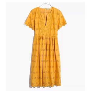 Mustard Yellow Madewell Eyelet Dress